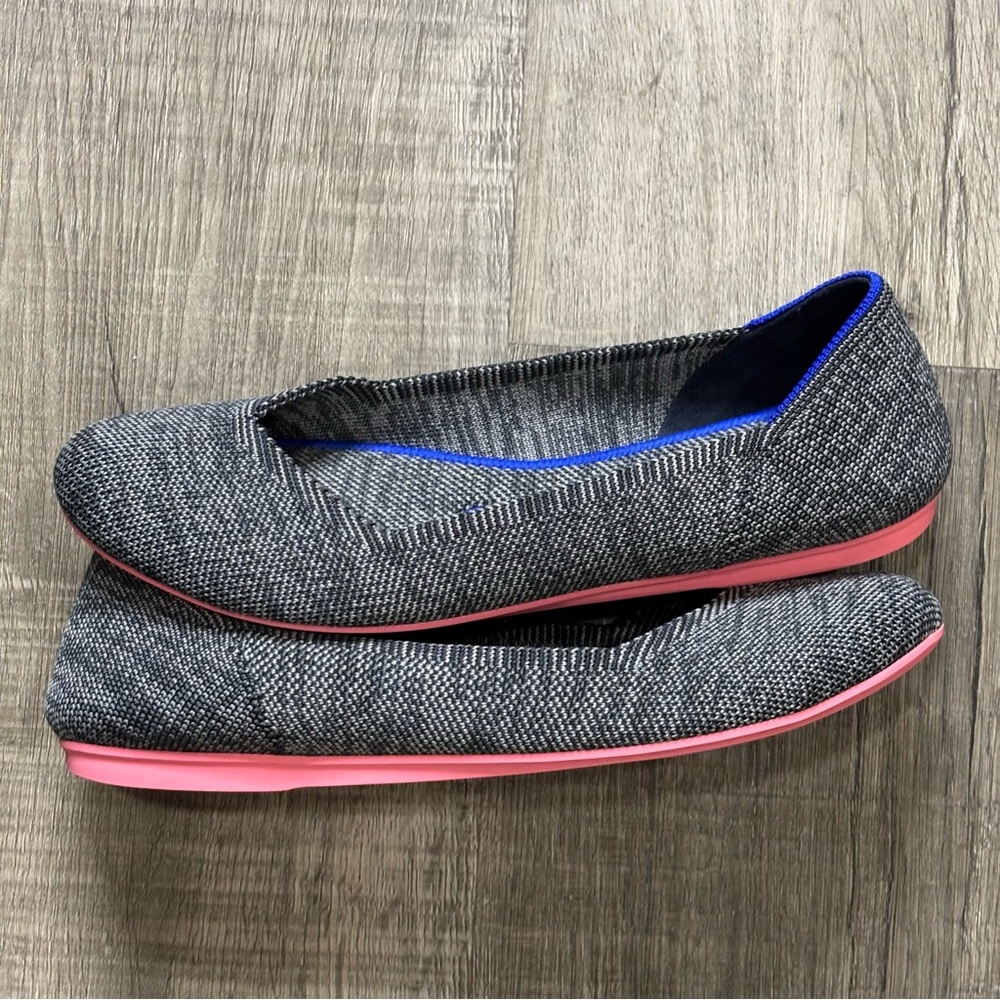 Rothy’s Charcoal Birdseye with Pink soles (now retired), EUC